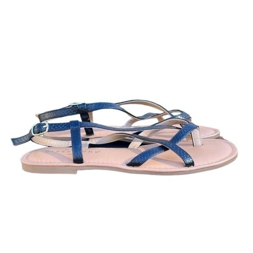 NEW DIRECTIONS Jasmine Sandals Strappy, brown/black, size 6.5